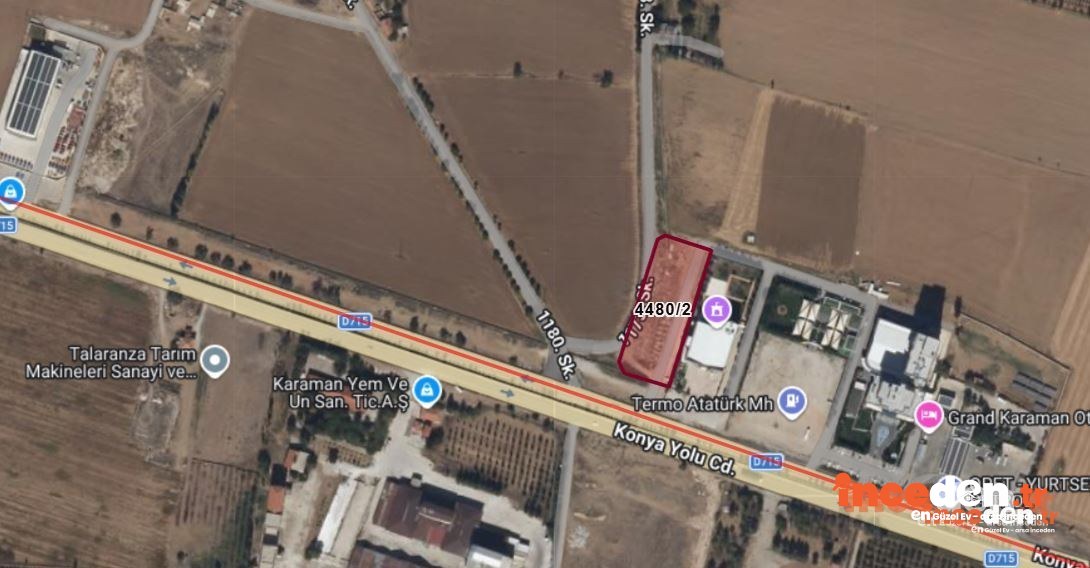 KONYA ANA YOL ÜZERİ 4.555 M² SATILIK TİCARİ ARSA — Karaman