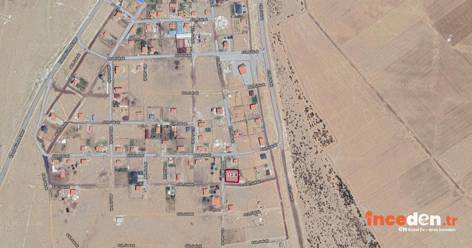 YAZILI ( GÖNDERE ) KÖYÜNDE 1049 M² SATILIK ARSA — Karaman